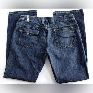 Womens Size 29in ORAGE Apparel Straight Leg Jeans Yellow Stitching